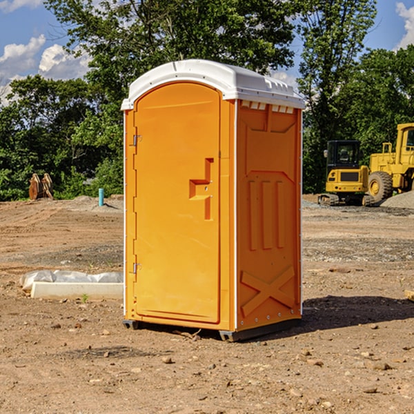 how often are the portable restrooms cleaned and serviced during a rental period in Enon OH